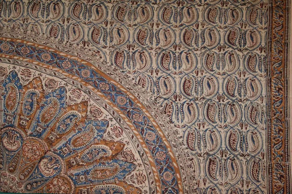 Handmade 100% Cotton Vegetable Dye Hand Block Printed Tapestry Tablecloth Red - Sweet Us