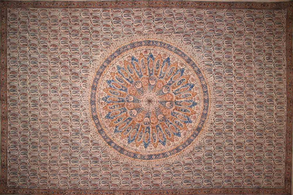 Handmade 100% Cotton Vegetable Dye Hand Block Printed Tapestry Tablecloth Red - Sweet Us