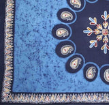 Handmade Multi Batik PaisleyTapestry Tablecloth Bedspread 100% Cotton Blue Full - Sweet Us