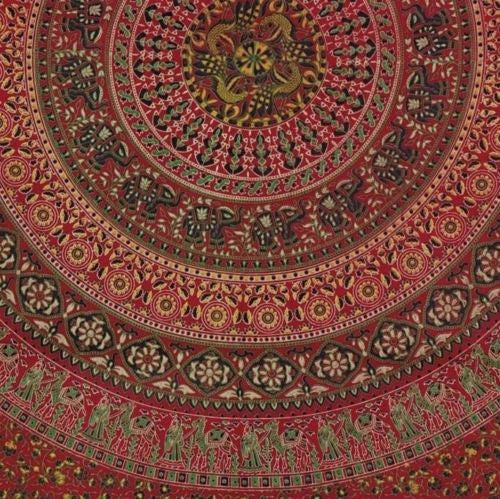 CLEARANCE SALE Handmade Sanganer Mandala Floral Tapestry Tablecloth Spread Cotton - Sweet Us