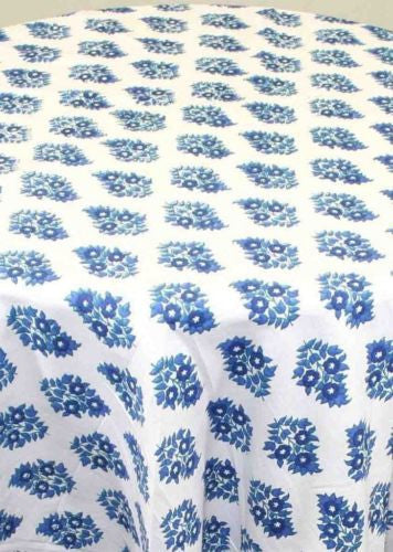 Handmade 100% Cotton Monotone Buti Tablecoth 72" Round Gorgeous - Sweet Us