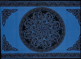 Clearance Sale Handmade 100% Cotton Celtic Circle Wheel Of Life Tapestry Spread Twin Blue - Sweet Us