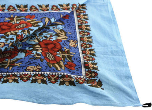 Handmade 100% Cotton 3D Tree of Life Tapestry Tablecloth Spread  Blue 60x90 Twin - Sweet Us