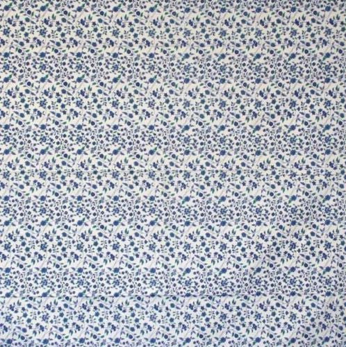 Handmade Fleur De Lis Tablecoth 100% Cotton Square 60x60 Gorgeous Blue Floral - Sweet Us