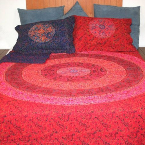 CLEARANCE Reversible Duvet Cover Cotton Handmade Mandala Block Print Full Queen - Sweet Us