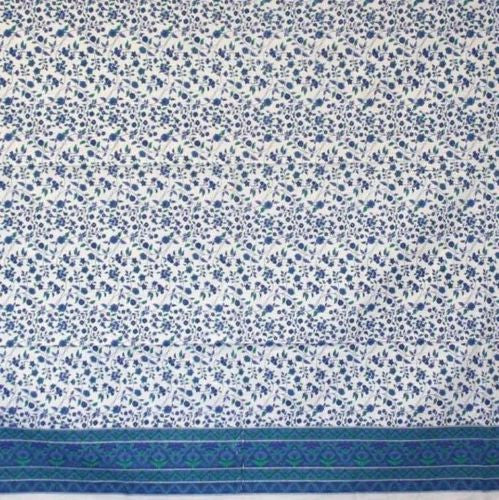 Handmade Fleur De Lis Tablecoth 100% Cotton Square 60x60 Gorgeous Blue Floral - Sweet Us