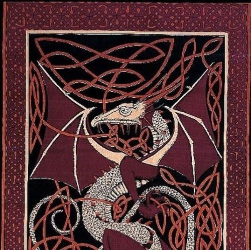 Handmade 100% Cotton Celtic Dragon Tapestry Tablecloth Spread Full 88x106 Browns - Sweet Us