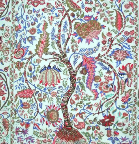 Tree of Life Print Cotton Wall Hanging Tapestry Bedspread- Light Green-Full - Sweet Us