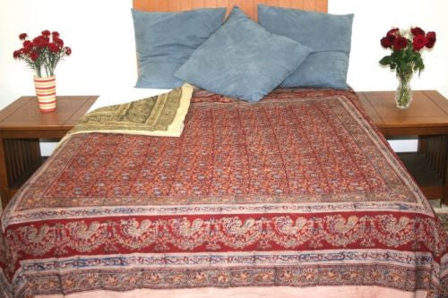 Reversible Duvet Cover Block Print Vegetable Dye Cotton Full Queen Gorgeous - Sweet Us