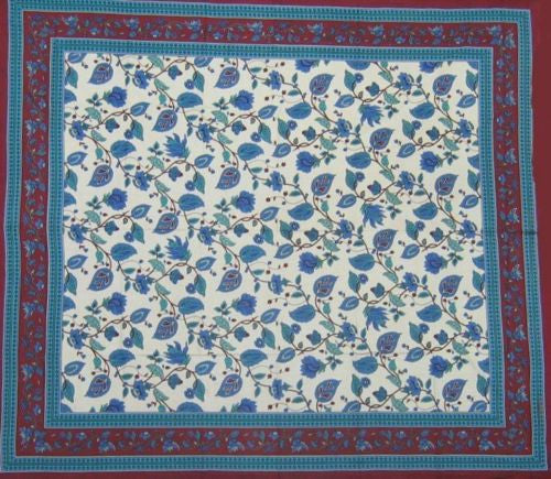 Handmade 100% Cotton Floral Tapestry Tablecloth Coverlet Bedspread 85x90 - Sweet Us