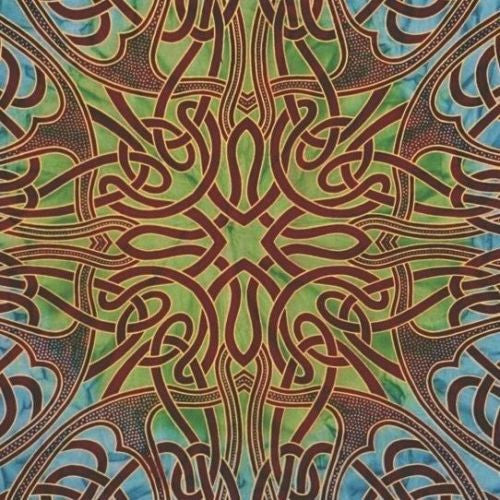 Clearance Sale Handmade Cotton Celtic Circle Tie dye Wheel of Life Tapestry Coverlet Full Blue - Sweet Us