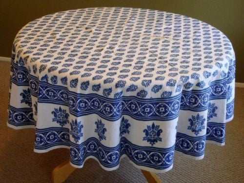 Handmade 100% Cotton Monotone Buti Tablecoth 72" Round Gorgeous - Sweet Us