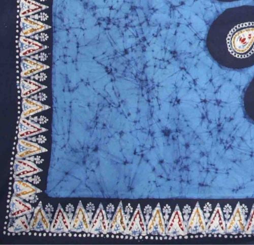 Handmade Multi Batik PaisleyTapestry Tablecloth Bedspread 100% Cotton Blue Full - Sweet Us