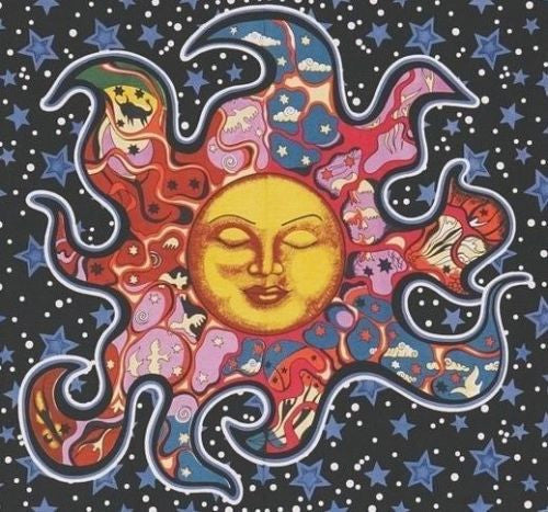 CLEARANCE Psychedelic Celestial Dreaming Sun Handmade Cotton Tapestry Tablecloth - Sweet Us