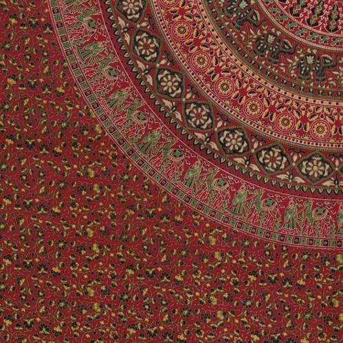 CLEARANCE Handmade Sanganer Floral Mandala 100% Cotton Tapestry Tablecloth Spread Full - Sweet Us