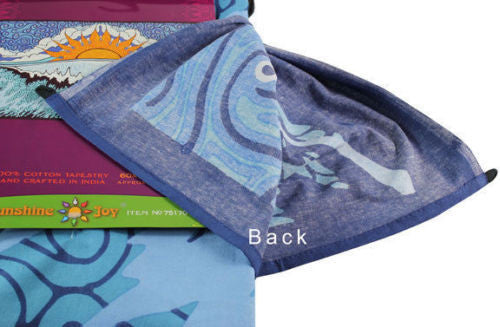 Handmade 100% Cotton Sun Wave Surf Tapestry Tablecloth Spread 60x90 Dorm Beach - Sweet Us