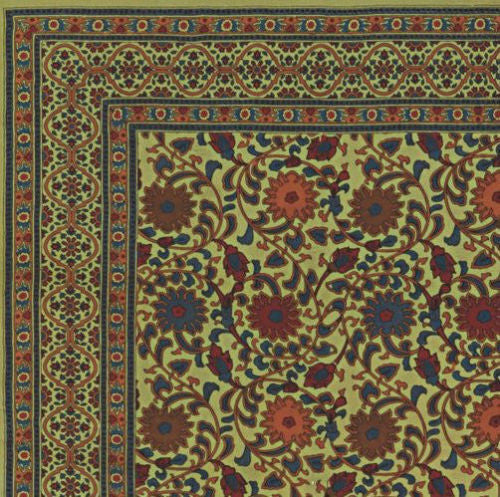 Handmade Cotton Sunflower Tapestry Throw Bedspread Tablecloth Twin Lime Green - Sweet Us