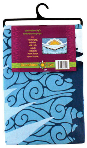 Handmade 100% Cotton Sun Wave Surf Tapestry Tablecloth Spread 60x90 Dorm Beach - Sweet Us