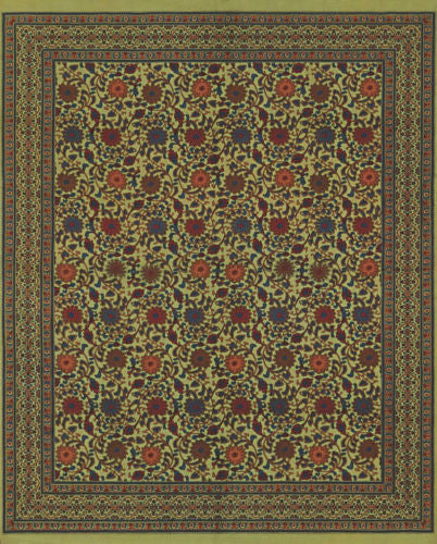 Handmade Cotton Sunflower Tapestry Throw Bedspread Tablecloth Twin Lime Green - Sweet Us