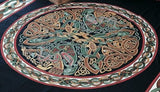 Handmade 100% Cotton Celtic Wheel of Life Tapestry Bedspread Black Tan Twin - Sweet Us