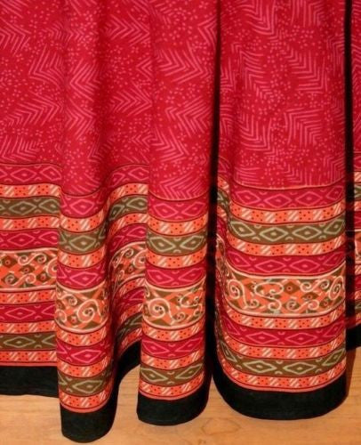 CLEARANCE SALE Handmade Calico Block Print Tablecloth 100% Cotton 72" Round - Sweet Us