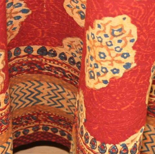 CLEARANCE Handmade Kensington Block Print Tablecloth Cotton Rust Brown 72" Round - Sweet Us