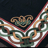 Handmade 100% Cotton Celtic Wheel of Life Tapestry Bedspread Black Tan Twin - Sweet Us