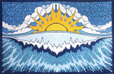 Handmade 100% Cotton Sun Wave Surf Tapestry Tablecloth Spread 60x90 Dorm Beach - Sweet Us