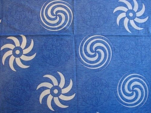 Handmade 100% Cotton Sunflower Spiral Tablecloth Tapestry Bedspread Blues 60x88 - Sweet Us