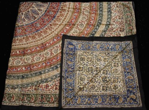 CLEARANCE SALE Reversible Duvet Cover  Kalamkari 100% Cotton Full Queen - Sweet Us