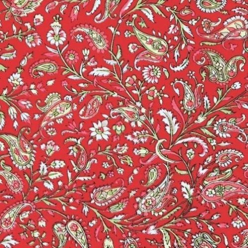Unique Handmade Paisley Floral Scarf Bandana 100% Cotton 42x42 Red - Sweet Us