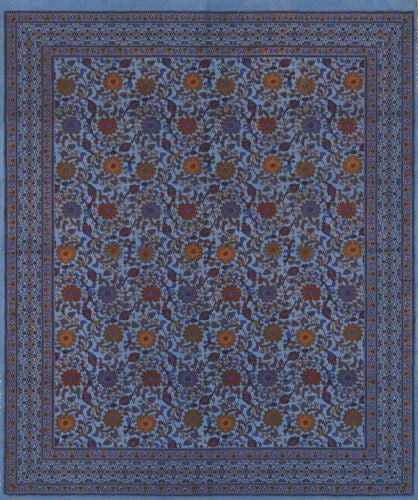 Handmade Cotton Sunflower Tapestry Throw Bedspread Tablecloth Blue Full 88x106 - Sweet Us