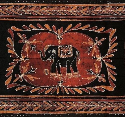 Lucky Elephant Batik Print Tapestry Wall Hanging Tablecloth Spread Throw Full - Sweet Us