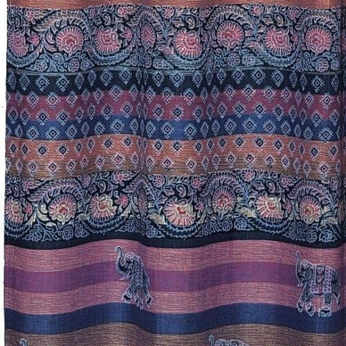 Unique Handmade Cotton Tab Top Curtain Drape Panel Paisley Good Luck Elephant - Sweet Us