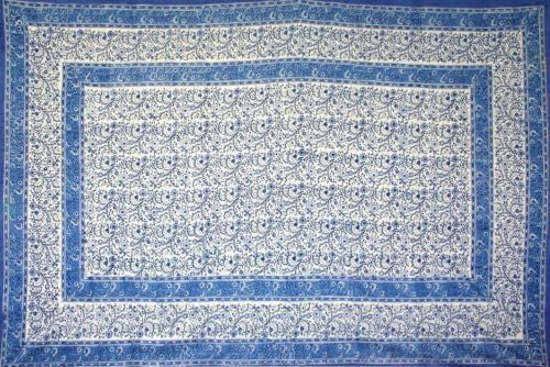 Clearance Sale Handmade Floral Rajasthan Block Print Tablecloth 100% Cotton 60x90 Rectangular - Sweet Us