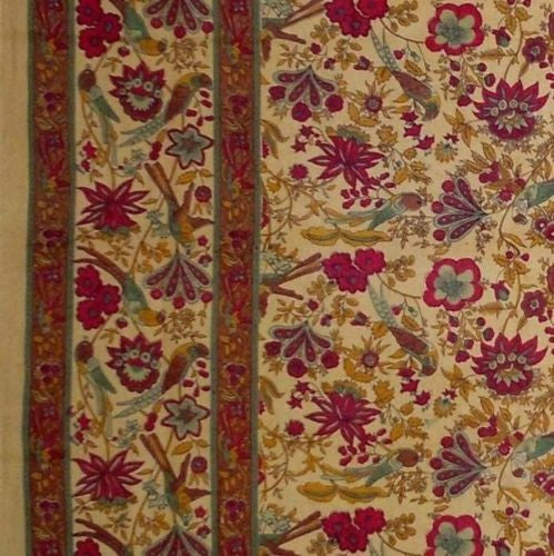 Handmade Birds of Paradise Tapestry Tabelcloth Coverlet 100% Cotton Mustard Full - Sweet Us