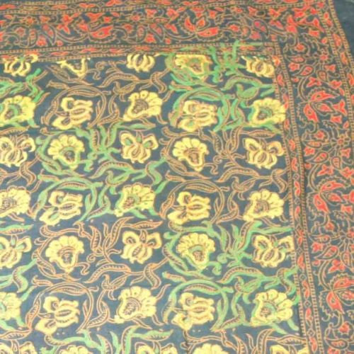 Handmade Floral Block Print 100% Cotton Scarf 42x42 Green Casual Formal Wear - Sweet Us
