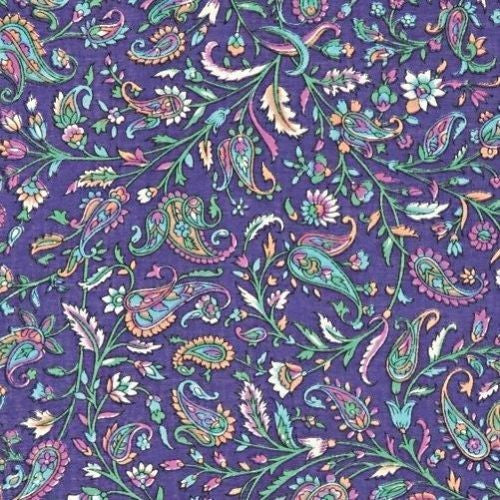 Unique Handmade Paisley Floral Scarf Bandana 100% Cotton 42x42 Purple - Sweet Us