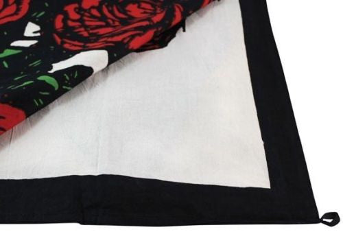 Handmade Cotton Grateful Dead Skeleton 'n Roses Tapestry Bedspread 60x90 Reds - Sweet Us