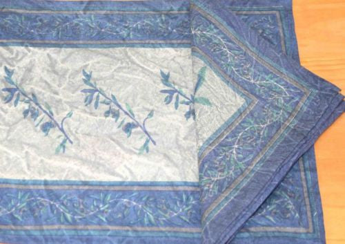 Handmade Table Napkin Border Vine Design 100% Cotton Grey & Blue Astonishing - Sweet Us