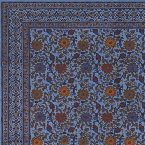 Handmade Cotton Sunflower Tapestry Throw Bedspread Tablecloth Blue Full 88x106 - Sweet Us