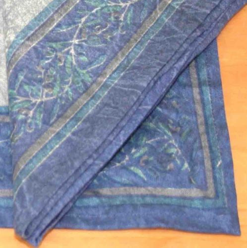 Handmade Table Napkin Border Vine Design 100% Cotton Grey & Blue Astonishing - Sweet Us