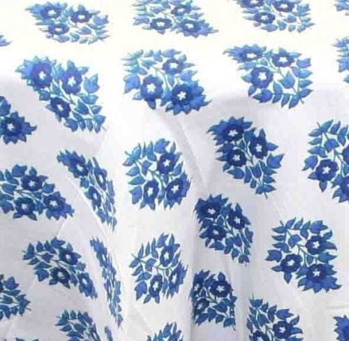 Handmade 100% Cotton Monotone Buti Tablecoth 72" Round Gorgeous - Sweet Us