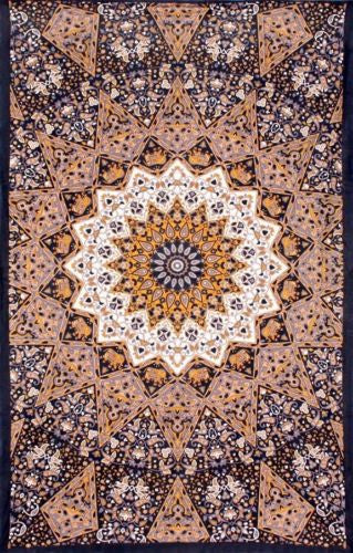 Handmade 100% Cotton Dark Star Tapestry Mandala Throw 60x90 Twin XL Dorm Beds - Sweet Us