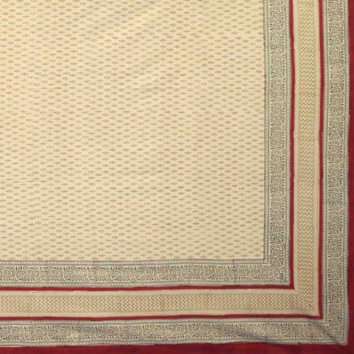 CLEARANCE SALE Bagru Block Print Handmade Cotton Tablecloth 60x60 Square Red - Sweet Us