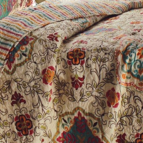 Esprit Spice Quilt Set 3 piece King Beautiful Floral Daisy Chain Design - Sweet Us