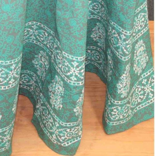 Handmade Floral Bouquet Tablecoth 100% Cotton Hand Printed 72" Round Gorgeous - Sweet Us