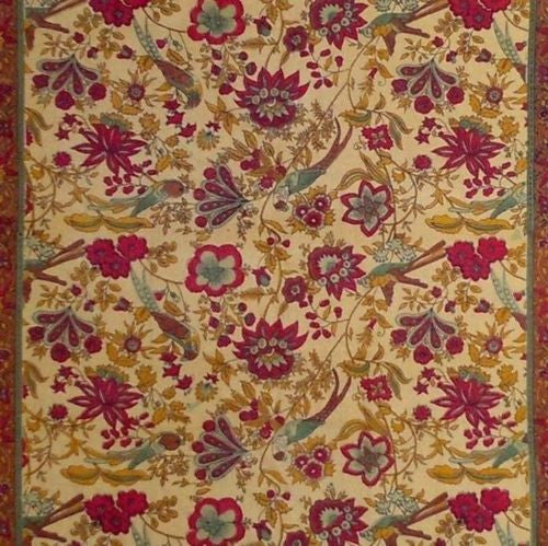 Handmade Birds of Paradise Tapestry Tabelcloth Coverlet 100% Cotton Mustard Full - Sweet Us