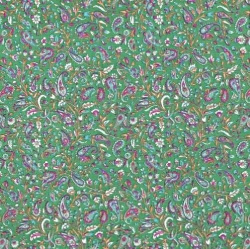 Unique Handmade Paisley Floral Scarf Bandana 100% Cotton 42x42 Green - Sweet Us