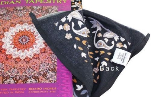 Handmade 100% Cotton Indian Star Mandala Tapestry Tablecloth 85x100 Dorm w/Loop - Sweet Us